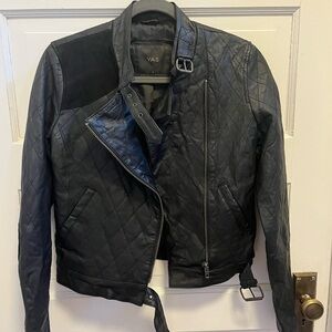YAS Black Quilted Women's Leather Jacket